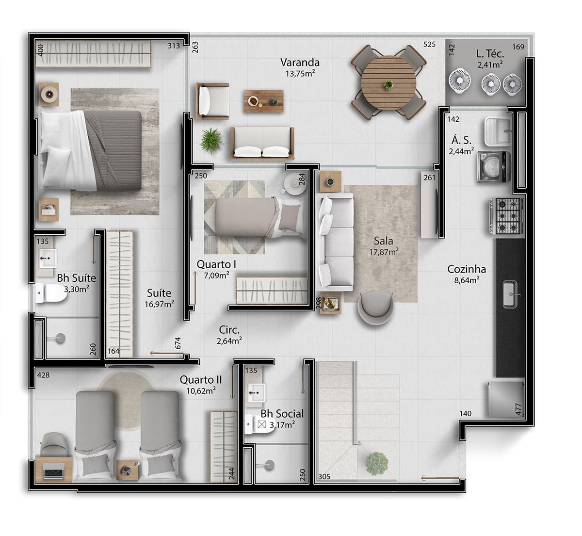 Cobertura Duplex 1 - 394,22m²