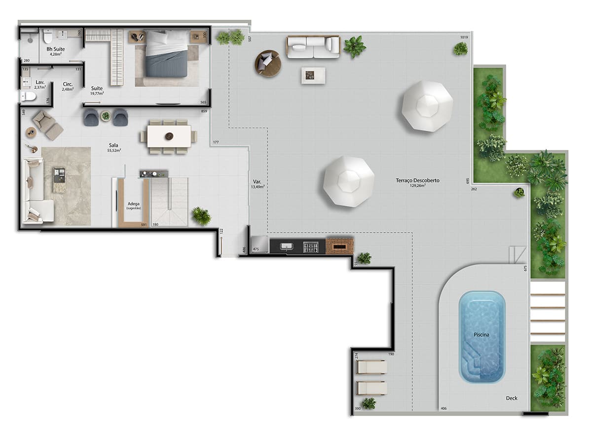 Cobertura Duplex 1 - 394,22m²