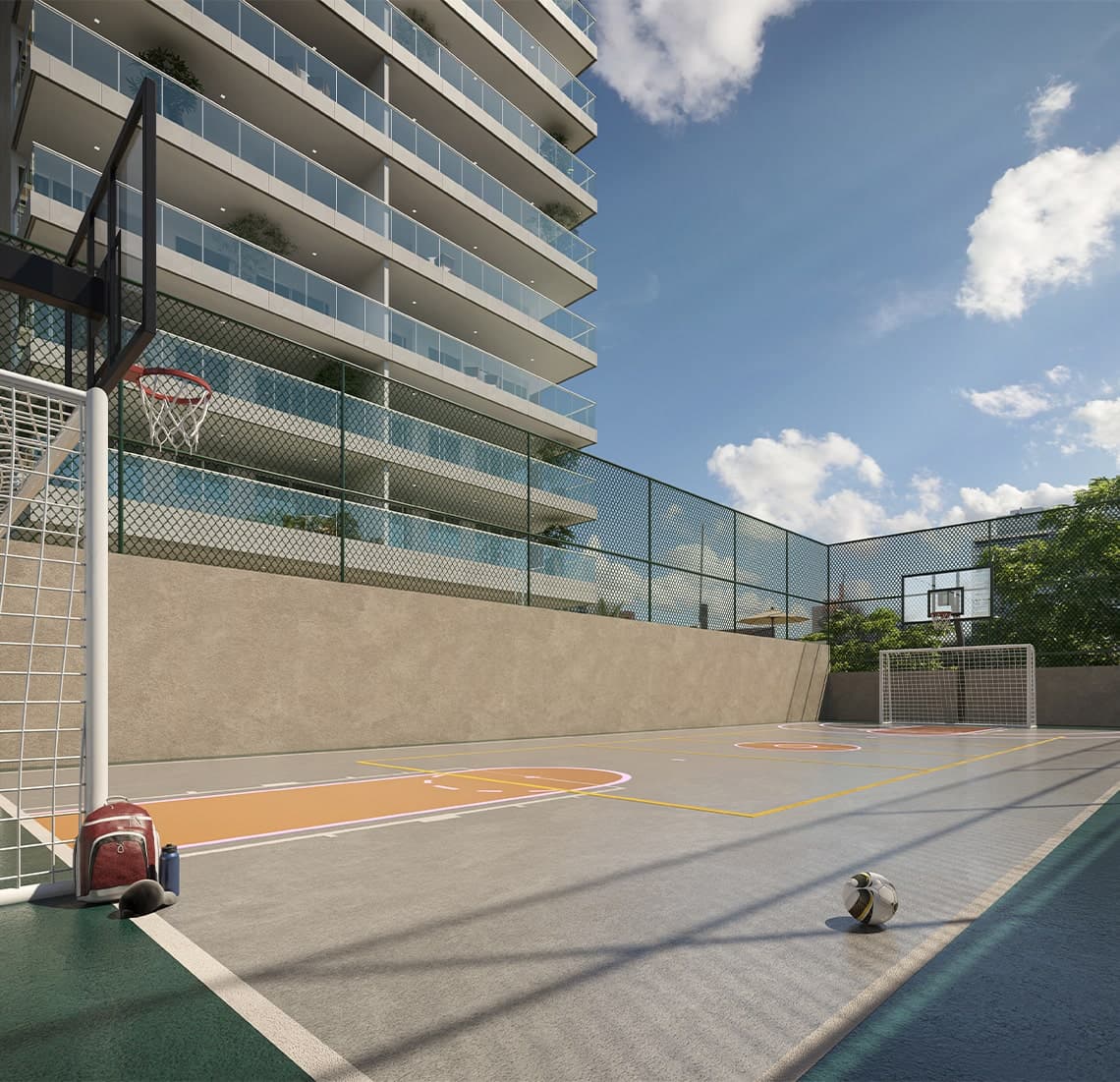 Quadra recreativa descoberta