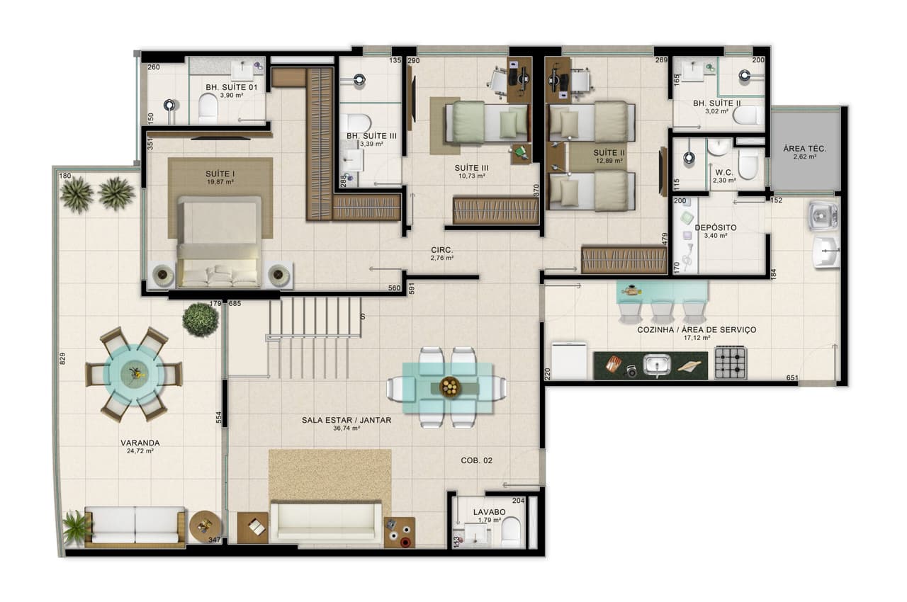 Cobertura 02 - 337,77m²