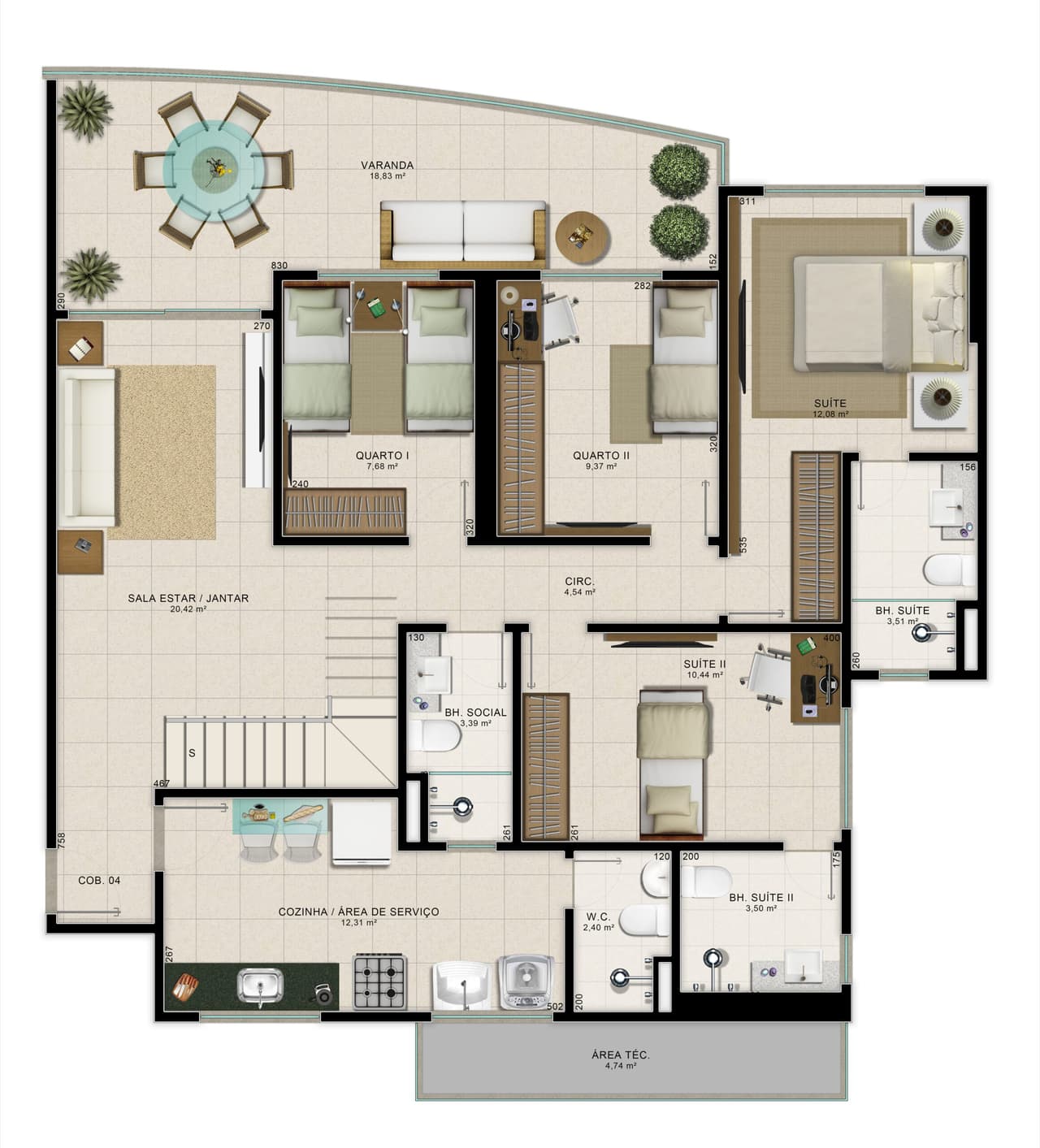 Cobertura 04 - 263,35m²