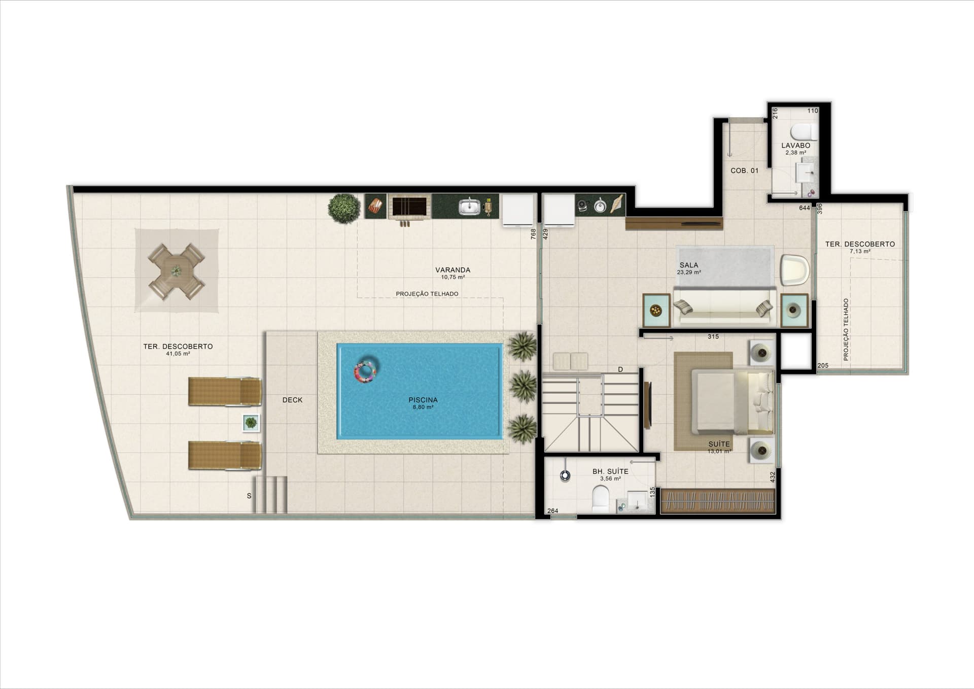 Cobertura 01 - 300,40m²