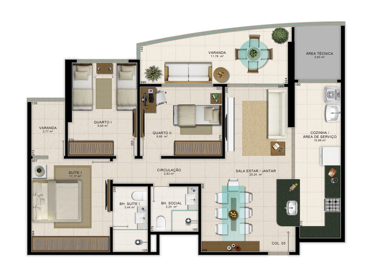 Coluna 03 - 102,22m²