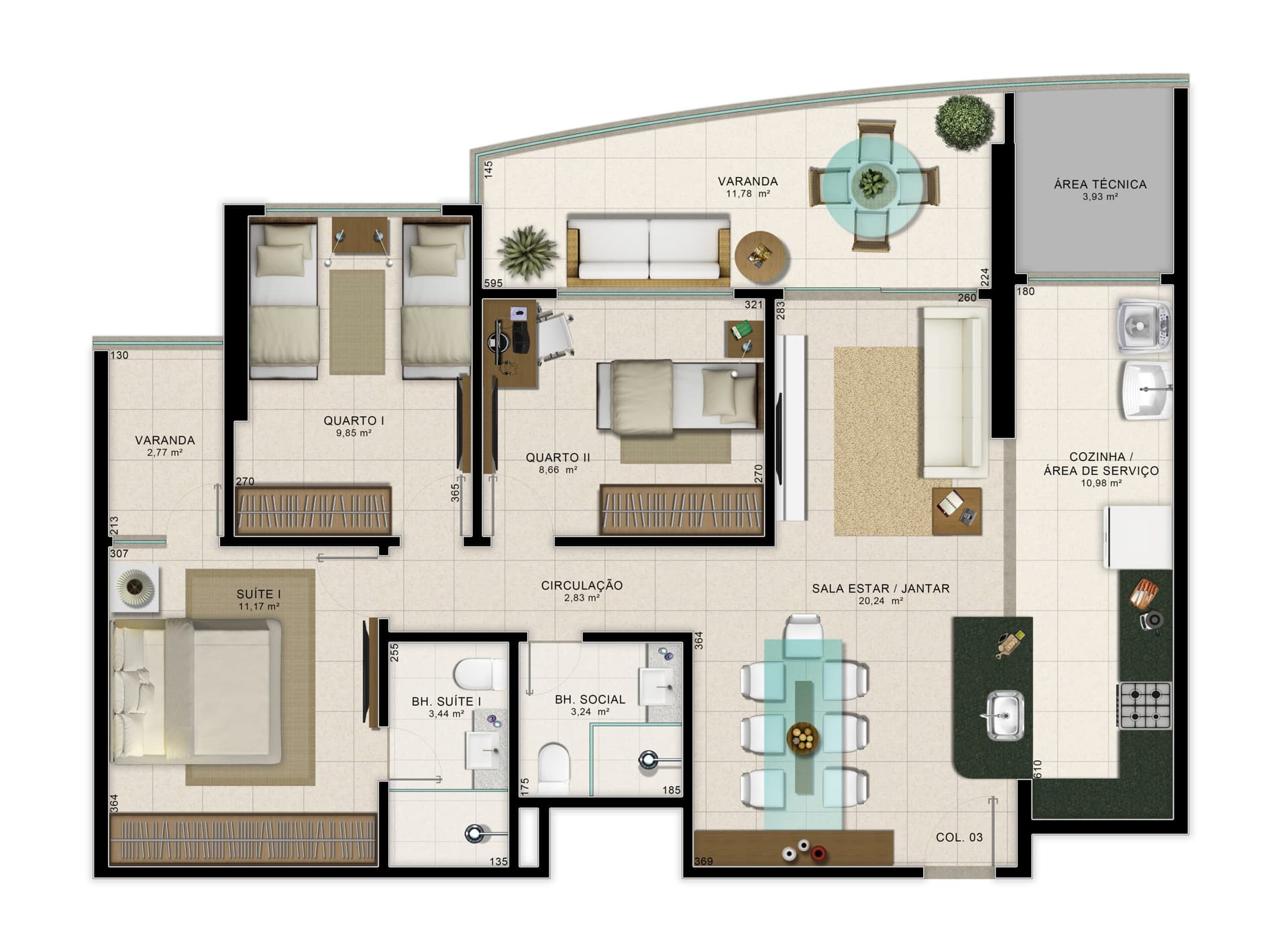 Coluna 03 - 102,22m²