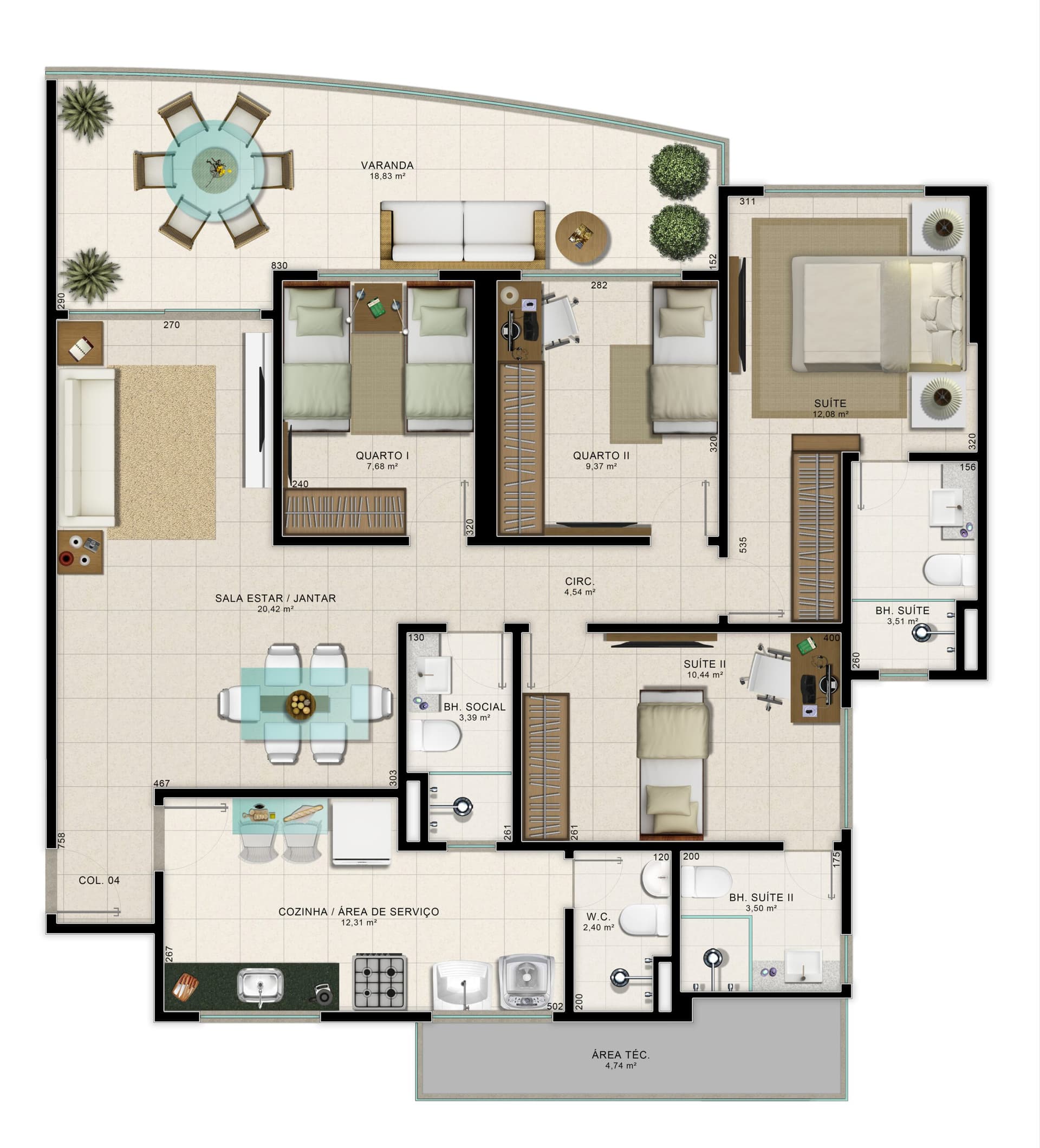 Coluna 04 - 131,67m²